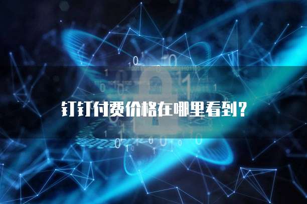 钉钉付费价格在哪里看到?