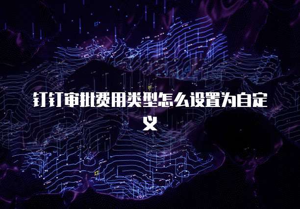 钉钉审批费用类型怎么设置为自定义