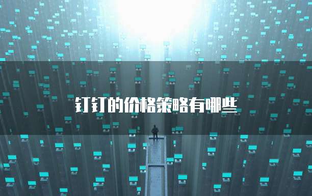 钉钉的价格策略有哪些
