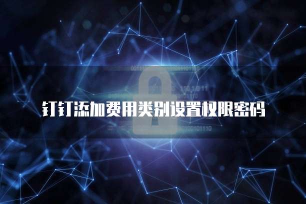 钉钉添加费用类别设置权限密码