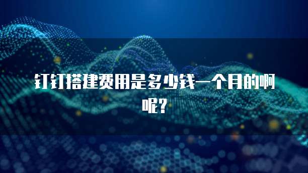 钉钉搭建费用是多少钱一个月的啊呢?