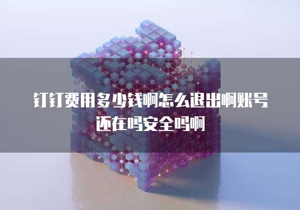 钉钉费用多少钱啊怎么退出啊账号还在吗安全吗啊