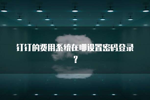 钉钉的费用系统在哪设置密码登录？
