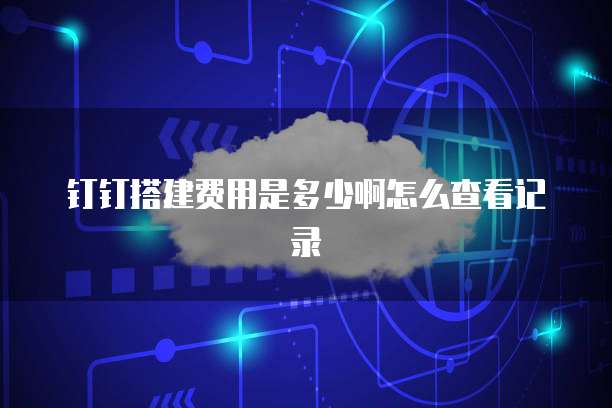 钉钉搭建费用是多少啊怎么查看记录
