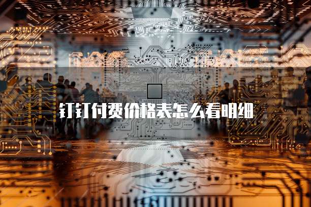 钉钉付费价格表怎么看明细