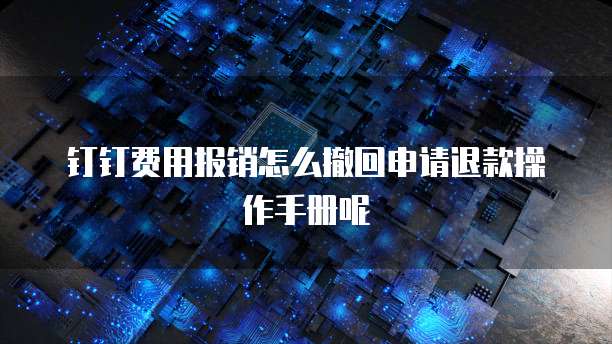 钉钉费用报销怎么撤回申请退款操作手册呢