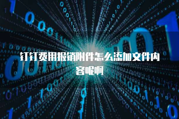 钉钉费用报销附件怎么添加文件内容呢啊