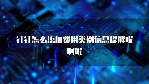 钉钉怎么添加费用类别信息提醒呢啊呢