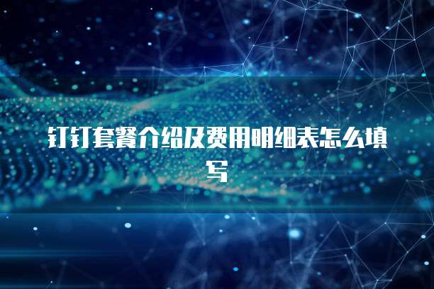 钉钉套餐介绍及费用明细表怎么填写