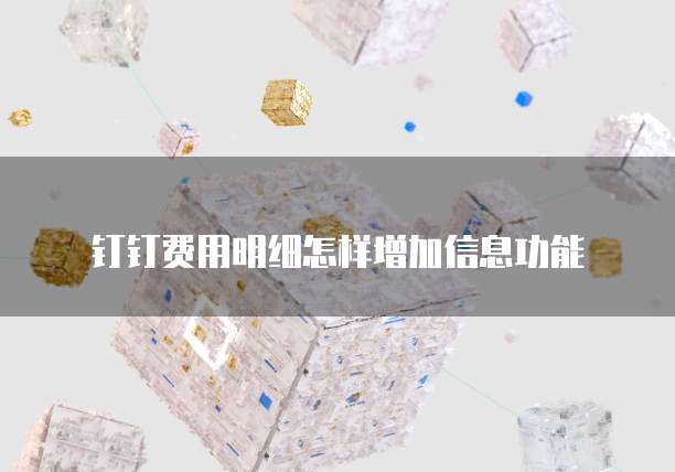 钉钉费用明细怎样增加信息功能