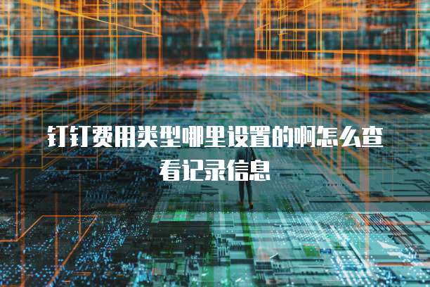 钉钉费用类型哪里设置的啊怎么查看记录信息