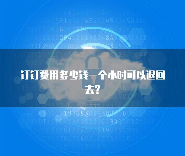 钉钉费用多少钱一个小时可以退回去?
