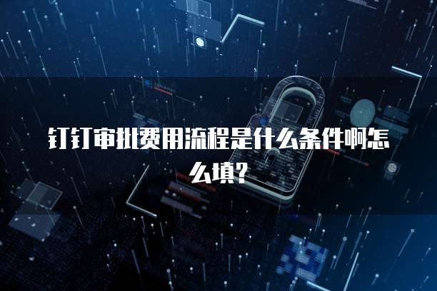 钉钉审批费用流程是什么条件啊怎么填?