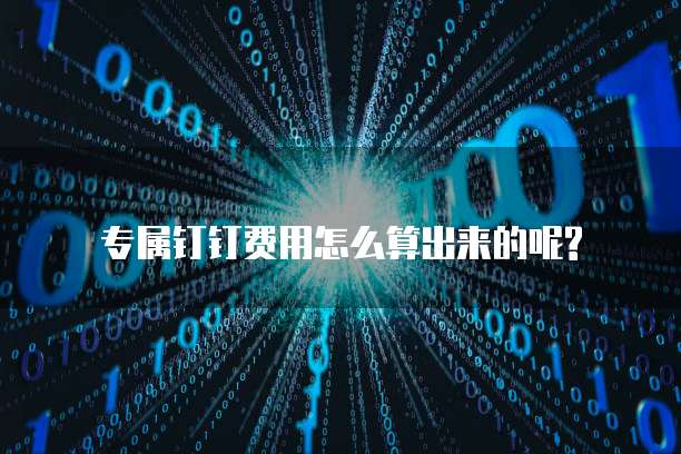 专属钉钉费用怎么算出来的呢?