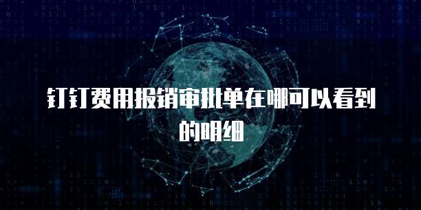 钉钉费用报销审批单在哪可以看到的明细