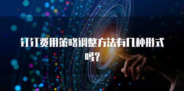 钉钉费用策略调整方法有几种形式吗?