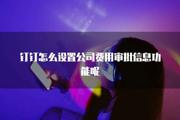 钉钉怎么设置公司费用审批信息功能呢