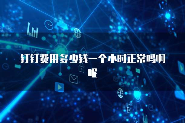 钉钉费用多少钱一个小时正常吗啊呢
