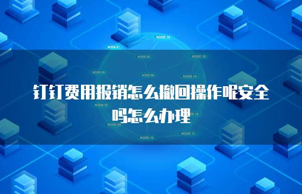 钉钉费用报销怎么撤回操作呢安全吗怎么办理