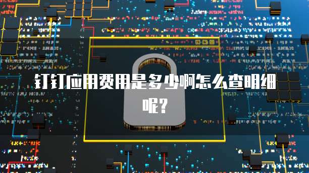 钉钉应用费用是多少啊怎么查明细呢?