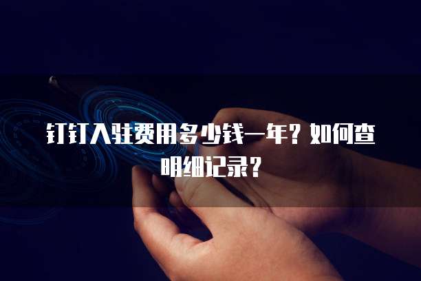 钉钉入驻费用多少钱一年?如何查明细记录?