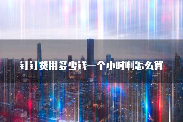 钉钉费用多少钱一个小时啊怎么算