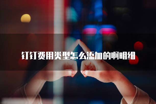 钉钉费用类型怎么添加的啊明细