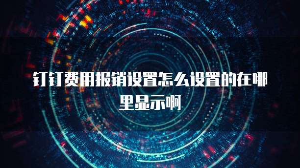 钉钉费用报销设置怎么设置的在哪里显示啊