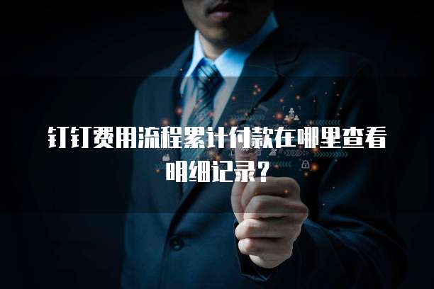 钉钉费用流程累计付款在哪里查看明细记录?