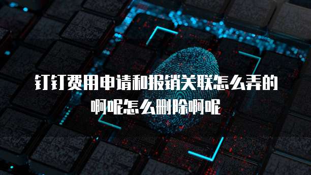 钉钉费用申请和报销关联怎么弄的啊呢怎么删除啊呢