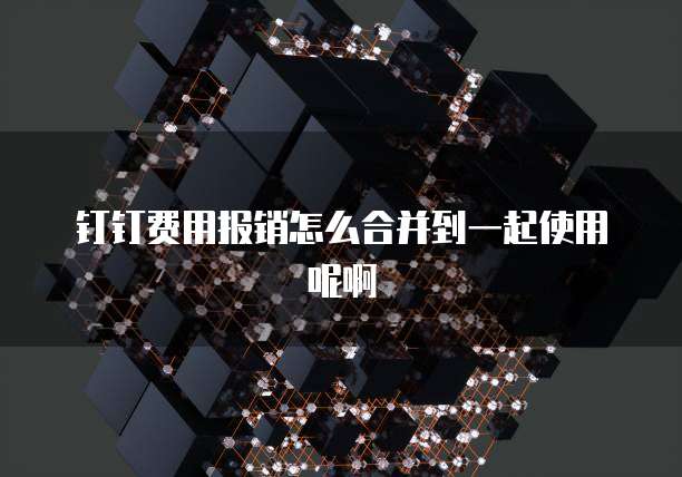 钉钉费用报销怎么合并到一起使用呢啊