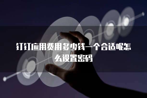 钉钉应用费用多少钱一个合适呢怎么设置密码
