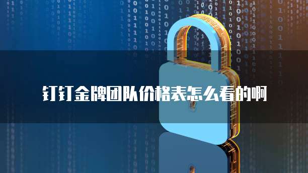钉钉金牌团队价格表怎么看的啊