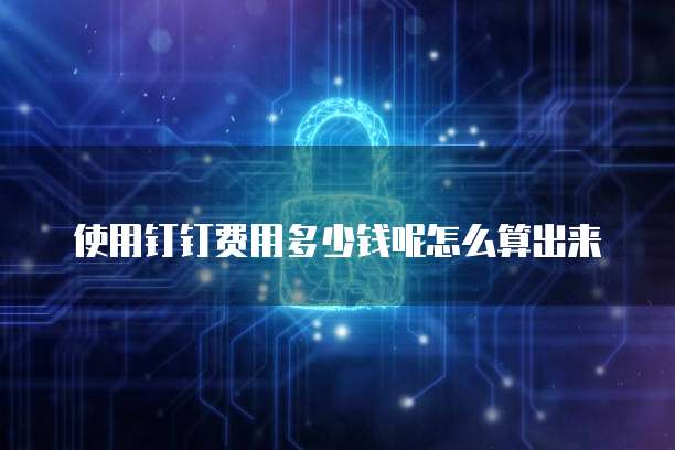 使用钉钉费用多少钱呢怎么算出来