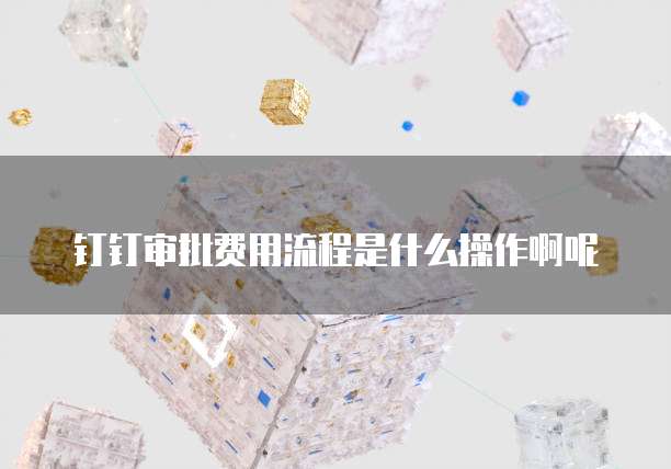 钉钉审批费用流程是什么操作啊呢