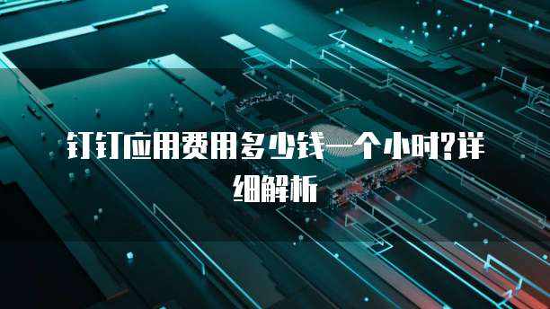 钉钉应用费用多少钱一个小时?详细解析