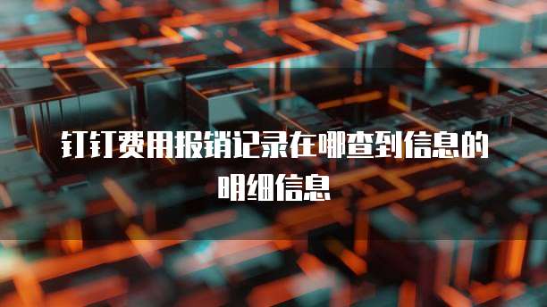钉钉费用报销记录在哪查到信息的明细信息
