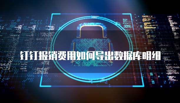 钉钉报销费用如何导出数据库明细