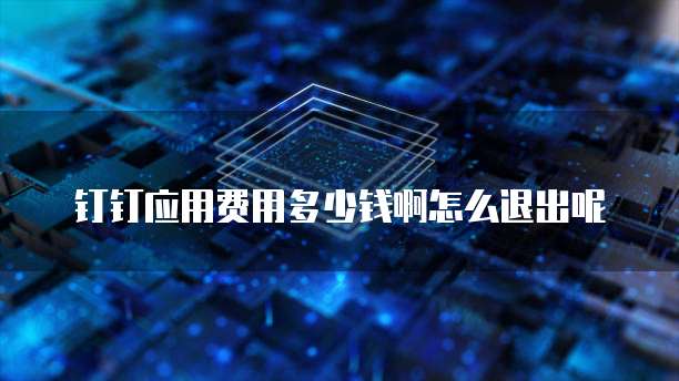 钉钉应用费用多少钱啊怎么退出呢