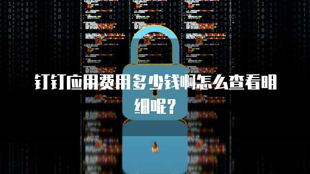 钉钉应用费用多少钱啊怎么查看明细呢?