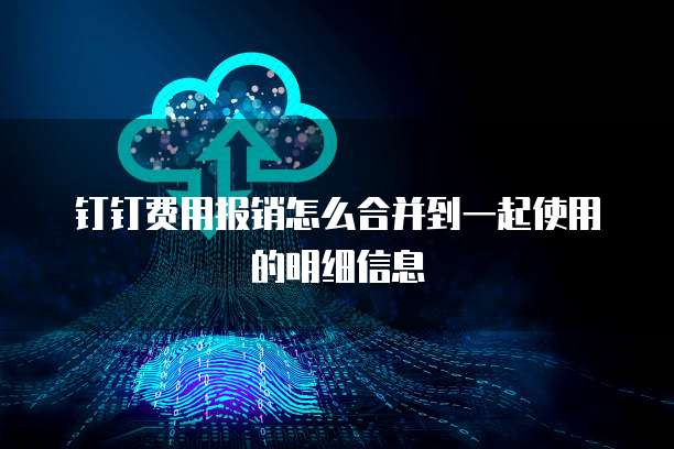 钉钉费用报销怎么合并到一起使用的明细信息