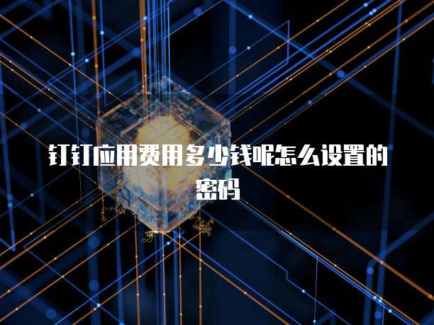钉钉应用费用多少钱呢怎么设置的密码