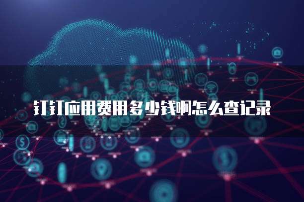 钉钉应用费用多少钱啊怎么查记录