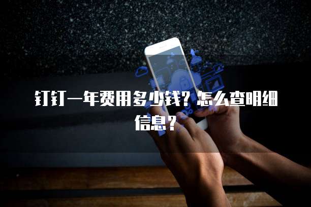 钉钉一年费用多少钱?怎么查明细信息?