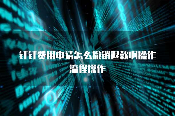 钉钉费用申请怎么撤销退款啊操作流程操作