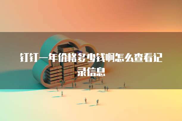 钉钉一年价格多少钱啊怎么查看记录信息