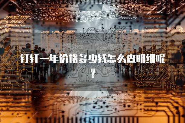 钉钉一年价格多少钱怎么查明细呢?