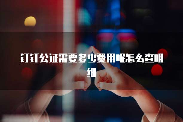 钉钉公证需要多少费用呢怎么查明细