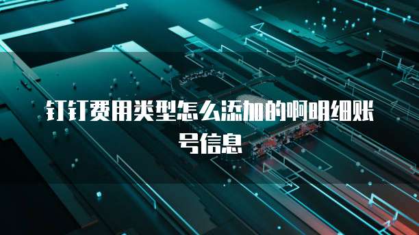 钉钉费用类型怎么添加的啊明细账号信息