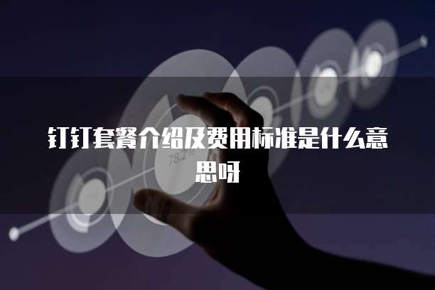 钉钉套餐介绍及费用标准是什么意思呀